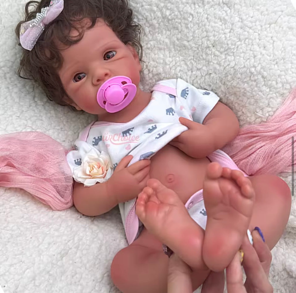 🍼Bebé Reborn Niña Realista – 48 cm | Pelo Suave y Ojos Abiertos