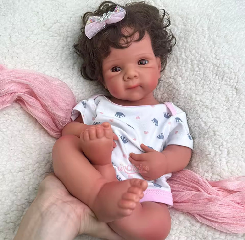 🍼Bebé Reborn Niña Realista – 48 cm | Pelo Suave y Ojos Abiertos