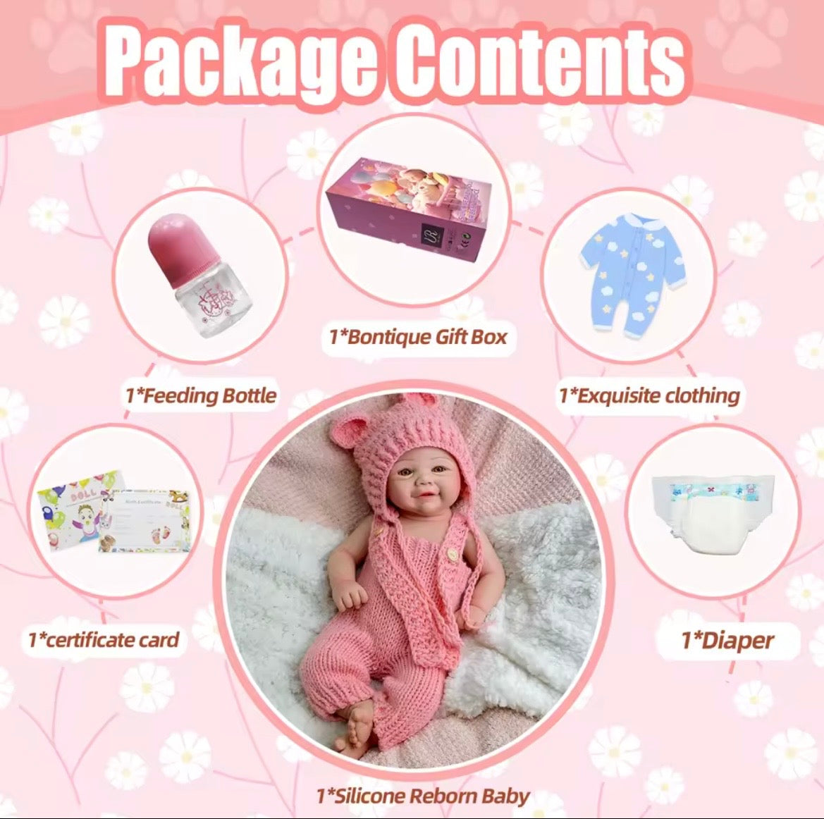 🍼Bebé Reborn Realista – 43 cm | Silicona de Alta Calidad