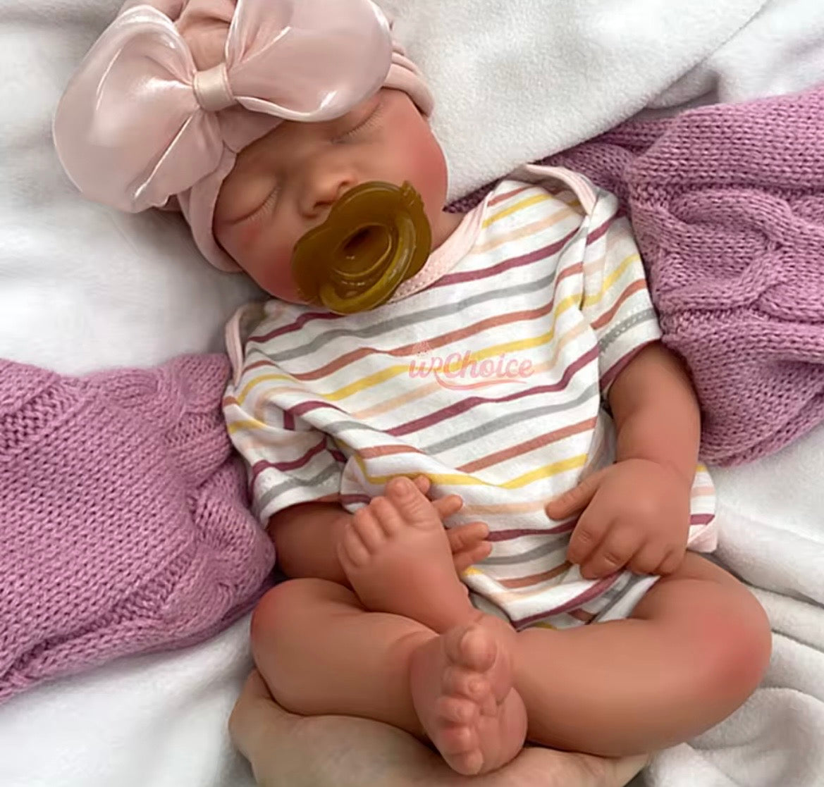 🍼Bebé Reborn de Silicona 43 cm – Boca Abierta, Realista, Pintado a Mano y Peso Natural