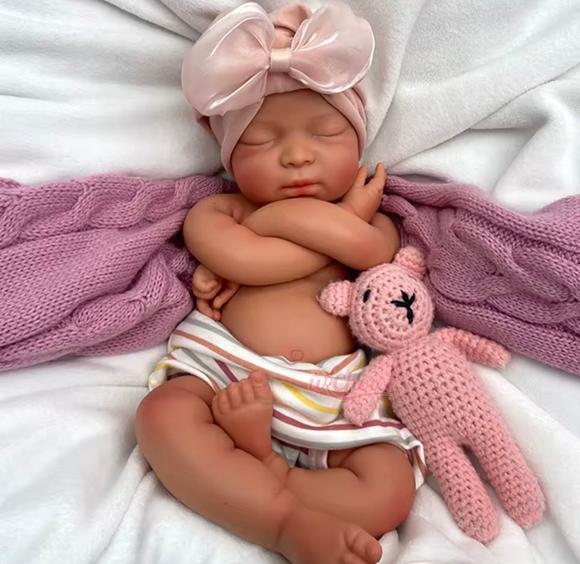 🍼Bebé Reborn de Silicona 43 cm – Boca Abierta, Realista, Pintado a Mano y Peso Natural