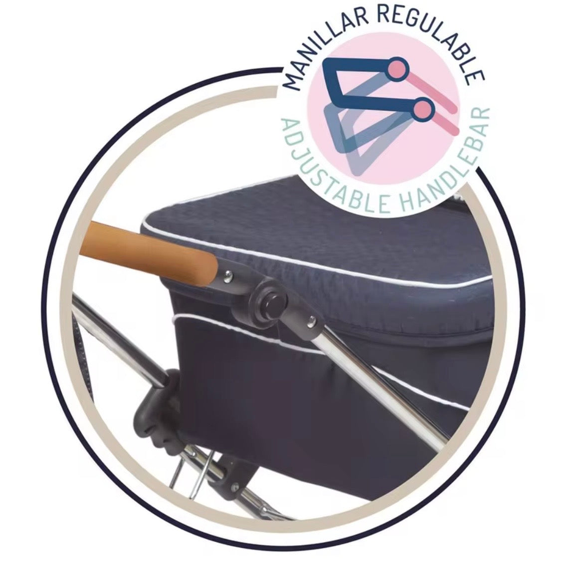 Coche Reborn Plegable Vintage con Sombrilla – 40x90x90 cm (Modelo Premium)