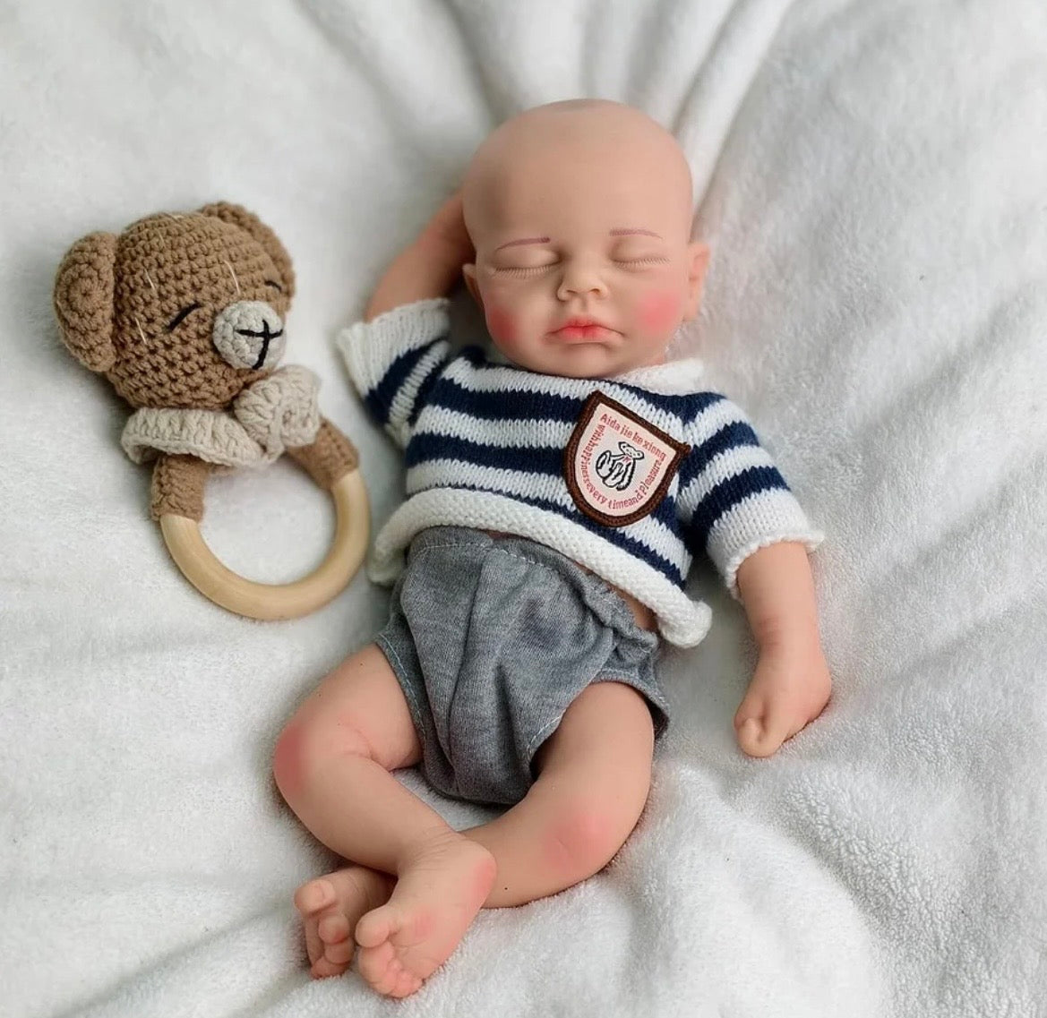 🍼Bebé Reborn de Silicona 30 cm – Niño Realista Pintado a Mano