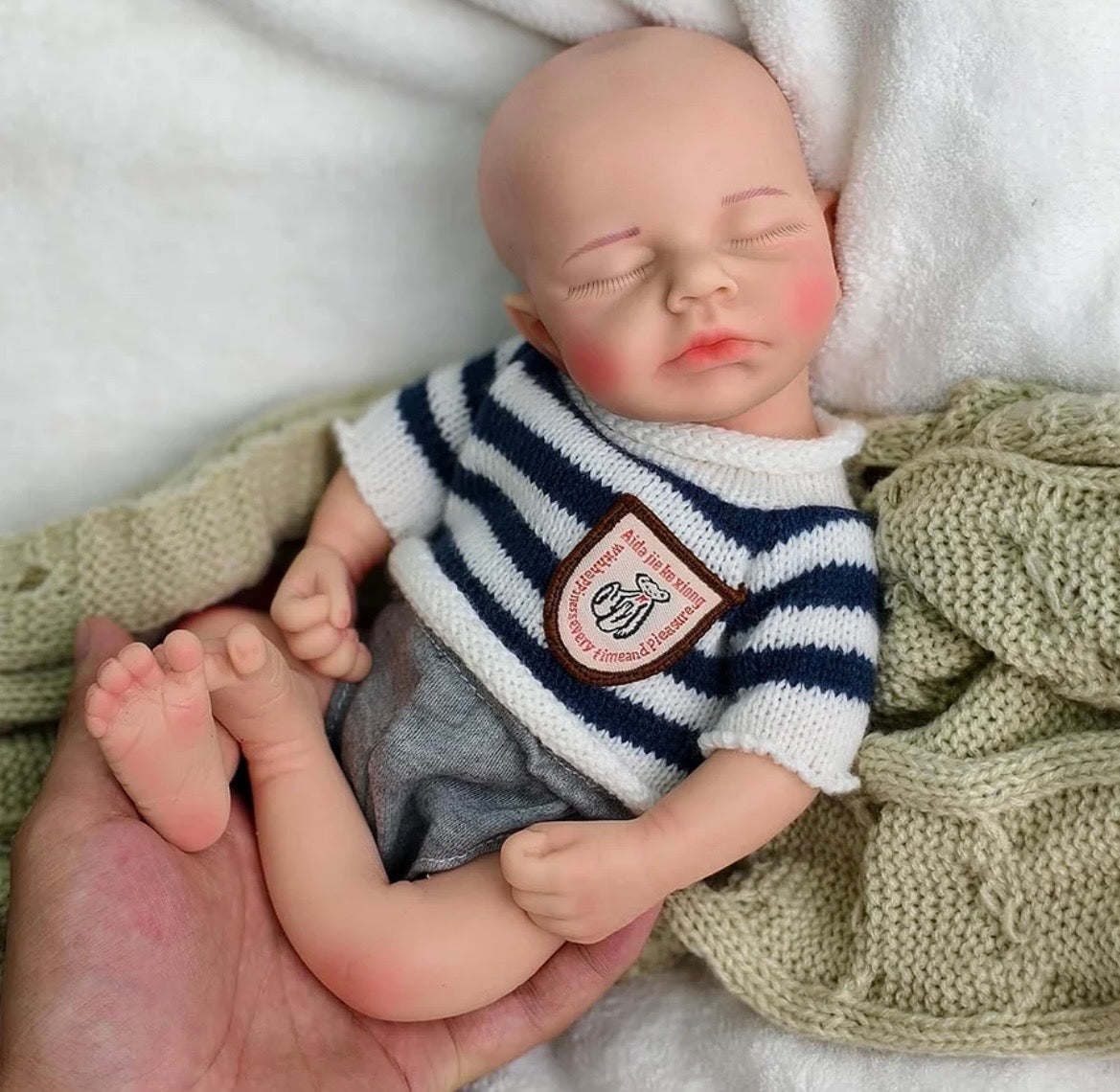 🍼Bebé Reborn de Silicona 30 cm – Niño Realista Pintado a Mano