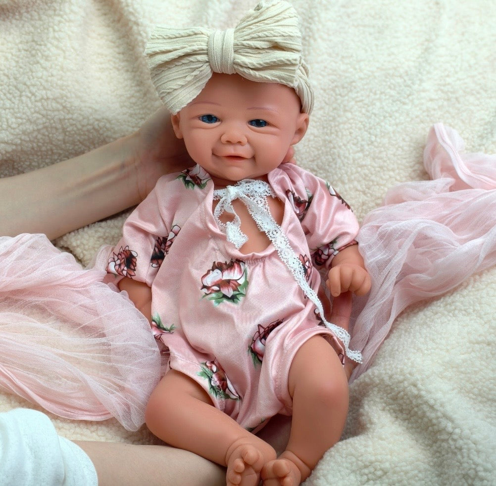 Muñeca bebé reborn de silicona (43 cm)