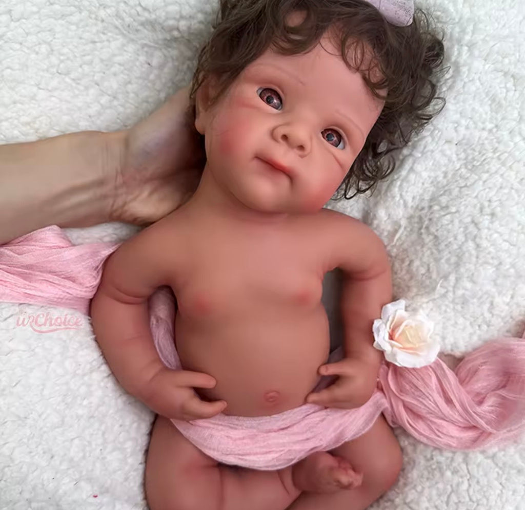 🍼Bebé Reborn Niña Realista – 48 cm | Pelo Suave y Ojos Abiertos