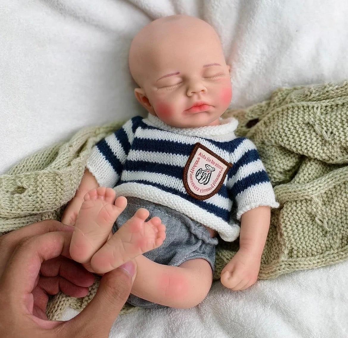 🍼Bebé Reborn de Silicona 30 cm – Niño Realista Pintado a Mano