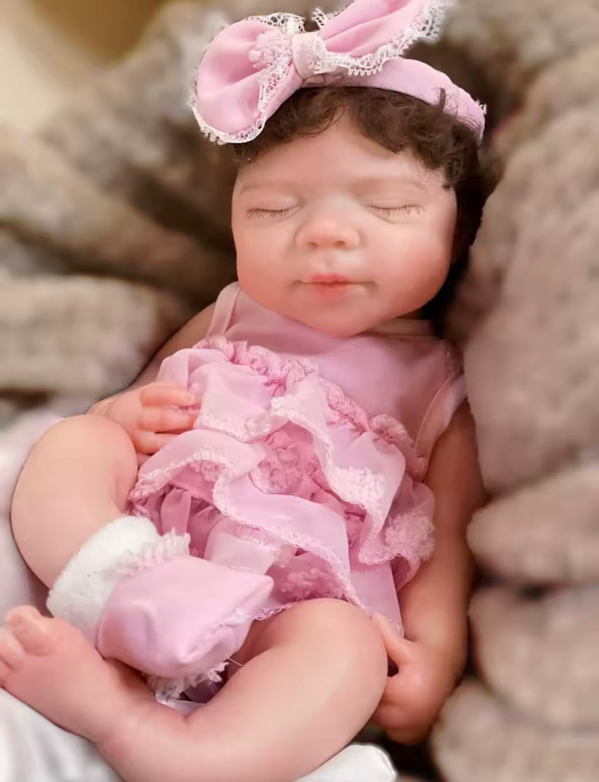 🍼Muñeca Reborn Bebé Niña de Silicona Completa 33 cm Belle – Realista, Pintada a Mano, Cuerpo Suave