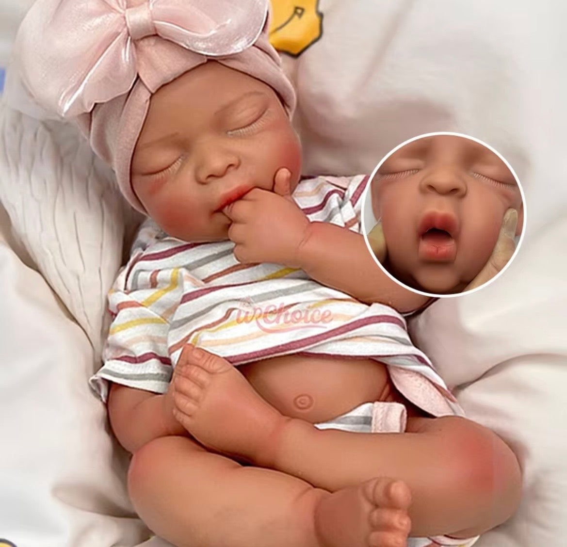 🍼Bebé Reborn de Silicona 43 cm – Boca Abierta, Realista, Pintado a Mano y Peso Natural