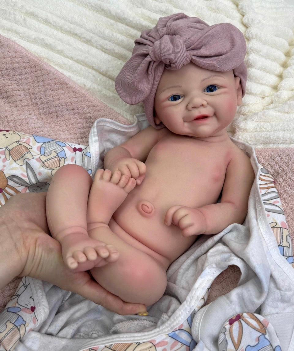 Muñeca bebé reborn de silicona (43 cm)
