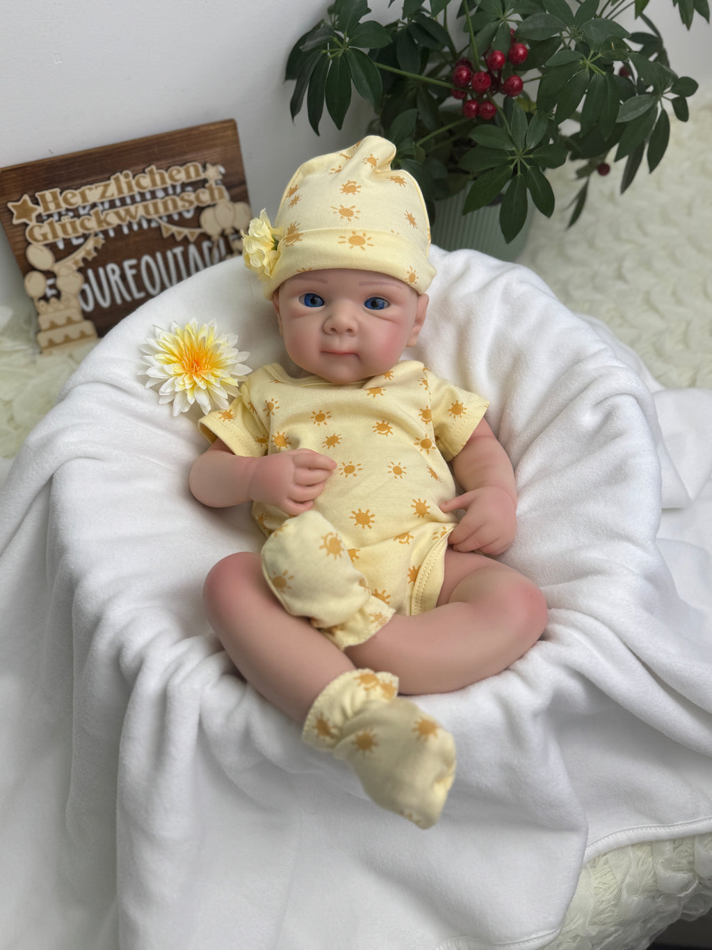 🍼Bebé Reborn de Silicona 48 cm – Ojos Azules, Pintado a Mano, Realismo Premium
