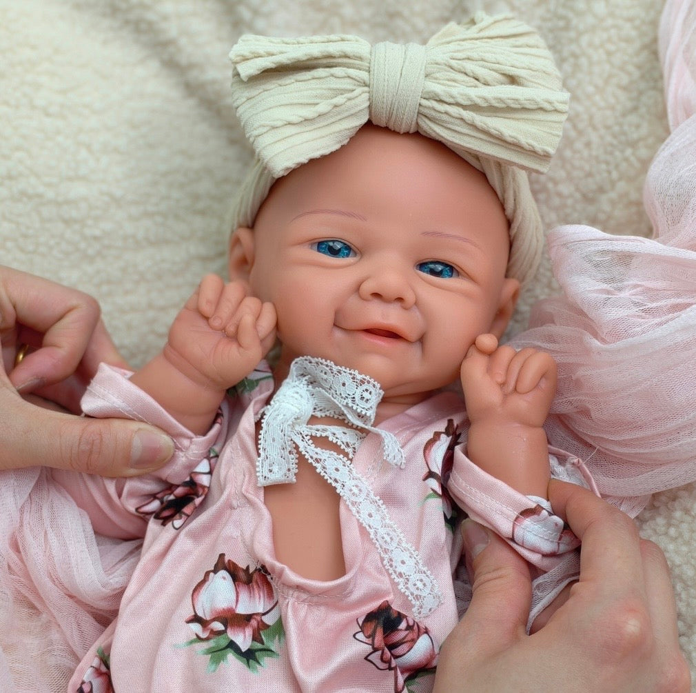 Muñeca bebé reborn de silicona (43 cm)