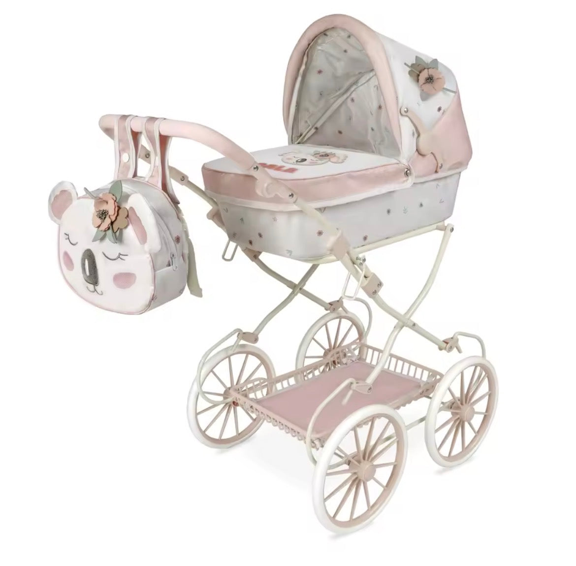 Carrito de Muñeca Koala – Plegable, 48 cm, con Capota, Colchón y Mochila a Juego