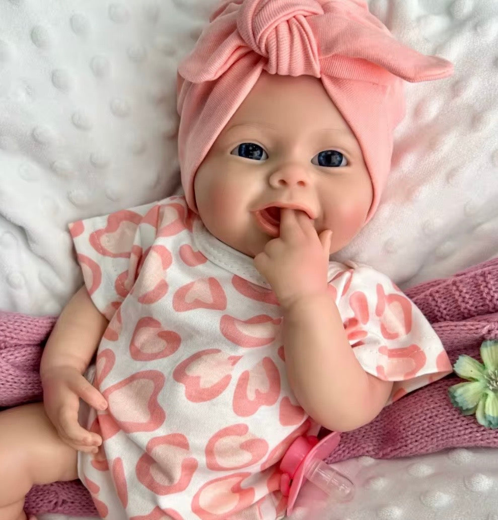 🍼Bebé Reborn Niña Realista – 45cm | Sonriente y Ojos Abiertos