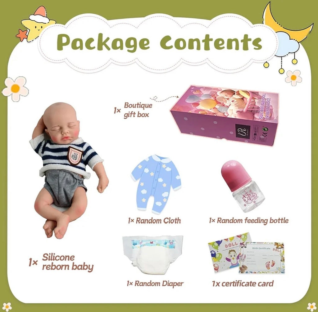 🍼Bebé Reborn de Silicona 30 cm – Niño Realista Pintado a Mano