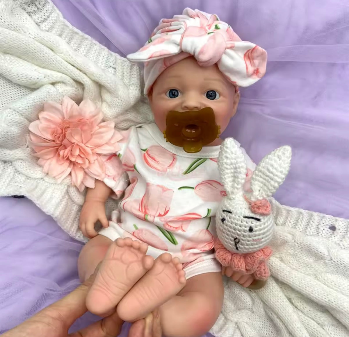 🍼Bebé Reborn Luna de Silicona de 43 cm y 2,3 kg – Muñeca Realista Premium