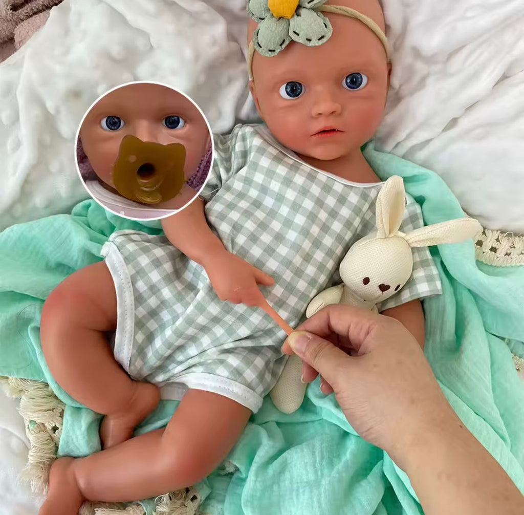 🍼Bebé Reborn Valentina de Silicona de 50 cm y 3,3 kg – Muñeca Realista con Ojos Azules