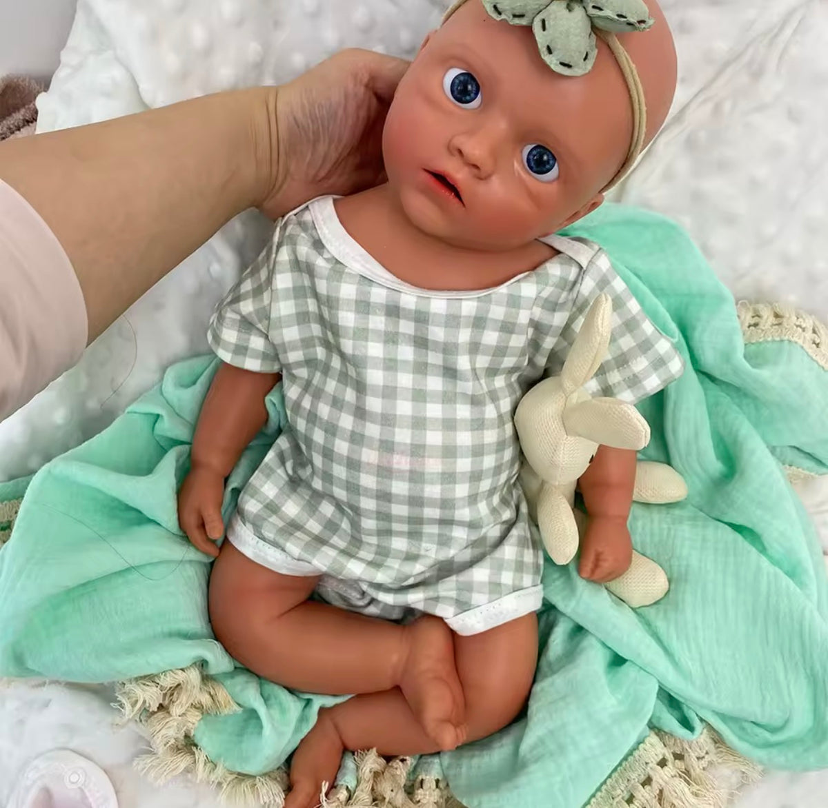 🍼Bebé Reborn Valentina de Silicona de 50 cm y 3,3 kg – Muñeca Realista con Ojos Azules
