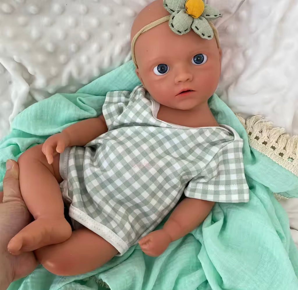🍼Bebé Reborn Valentina de Silicona de 50 cm y 3,3 kg – Muñeca Realista con Ojos Azules