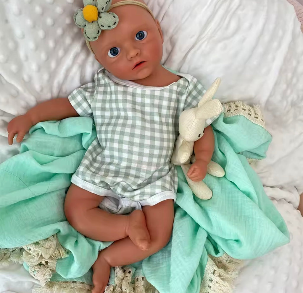 🍼Bebé Reborn Valentina de Silicona de 50 cm y 3,3 kg – Muñeca Realista con Ojos Azules
