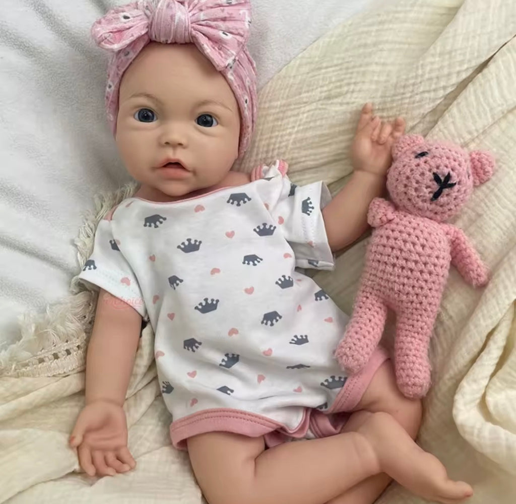 🍼Bebé Reborn de Silicona de 45 cm y 2,6 kg – Niño o Niña, Ojos Azules