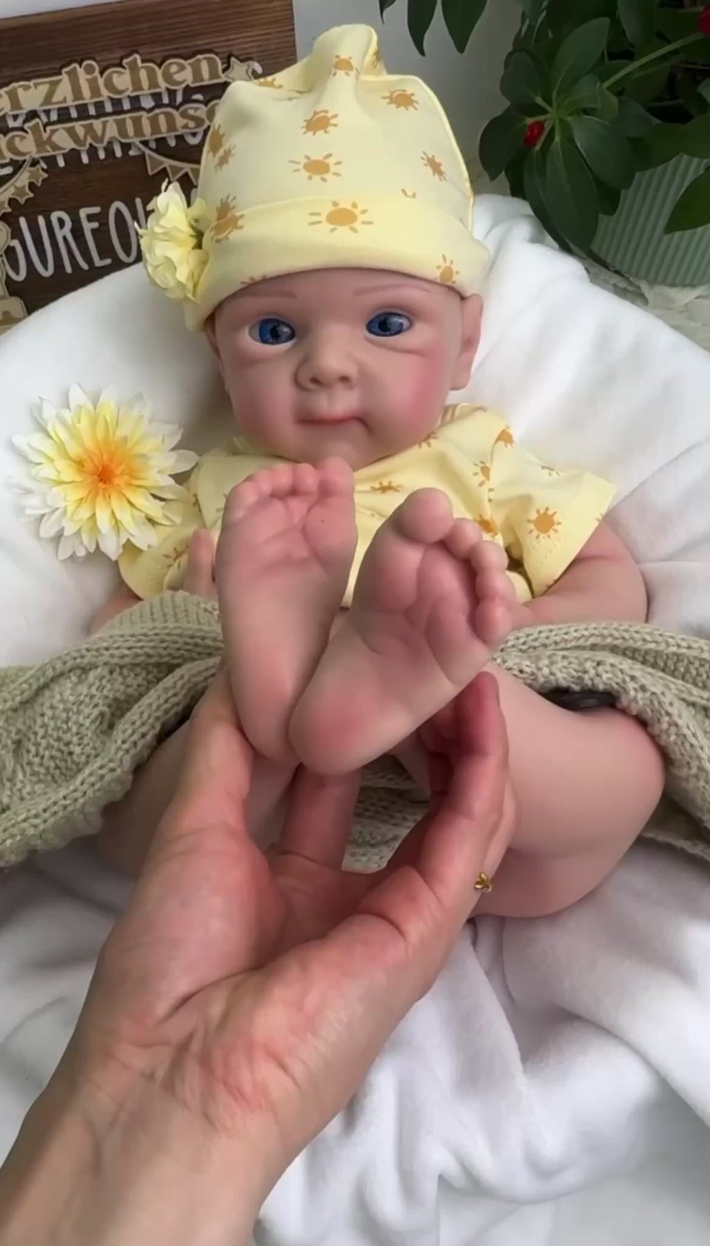 🍼Bebé Reborn de Silicona 48 cm – Ojos Azules, Pintado a Mano, Realismo Premium