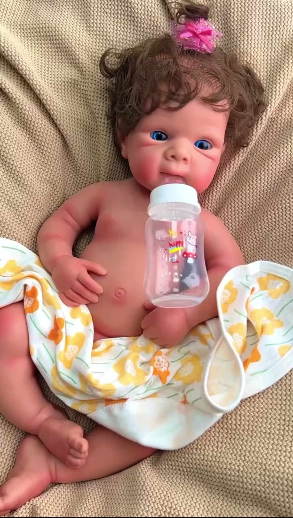 🍼Bebé Reborn Niña Realista – 48 cm | Pelo Suave y Ojos Abiertos